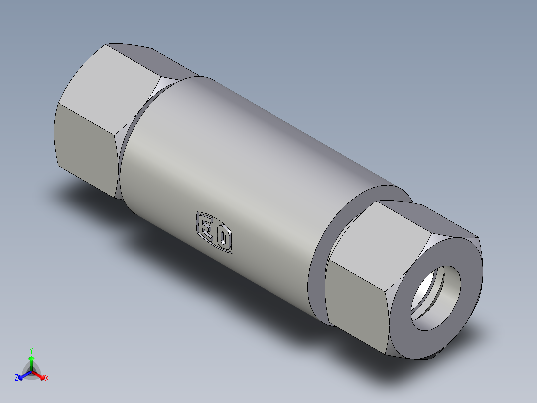 卡套式工业通用硬管接头EO_Weld_bulkhead_fitting_ESV16S71正等轴测图