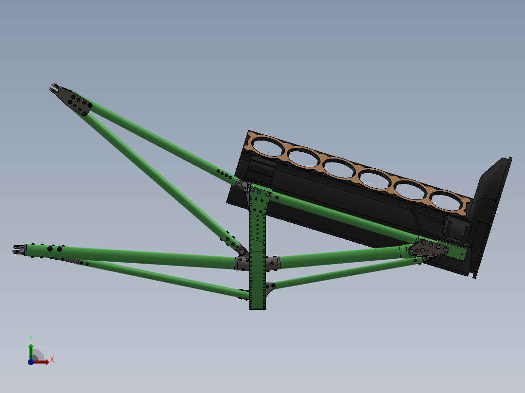 发动机支架前视图