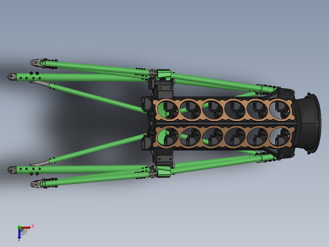 发动机支架俯视图