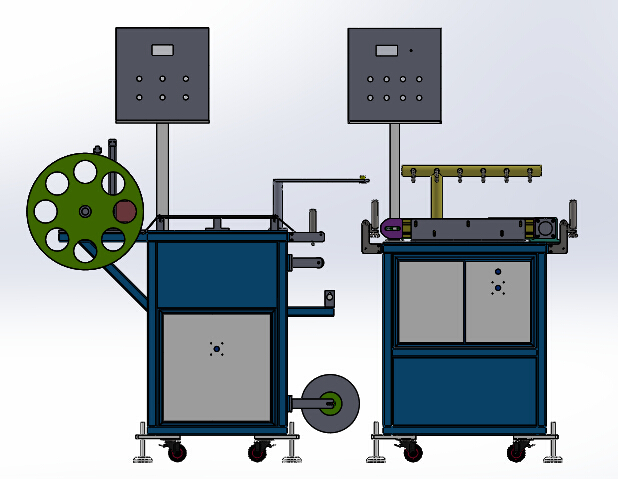 冷却收卷生产线（sw18可编辑+工程图+bom）