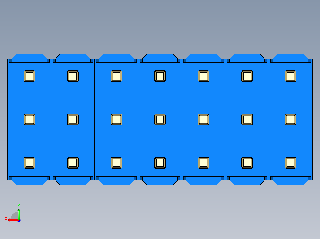 彩色公头100mil（2.54mm）系列-DS1021_blue_3x07p_100mil_Type1_rev1.0后视图