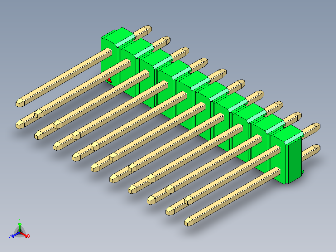 彩色公头100mil（2.54mm）系列-DS1021_green_2x10p_100mil_Type5_rev1.0