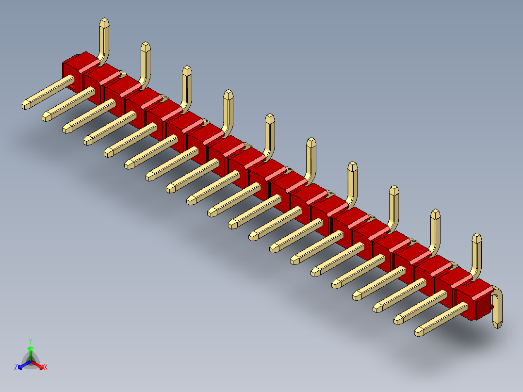 彩色公排针 100mil 2.54mm 系列-DS1022_red_20p_100mil_Type_SMT_R1_rev1.0