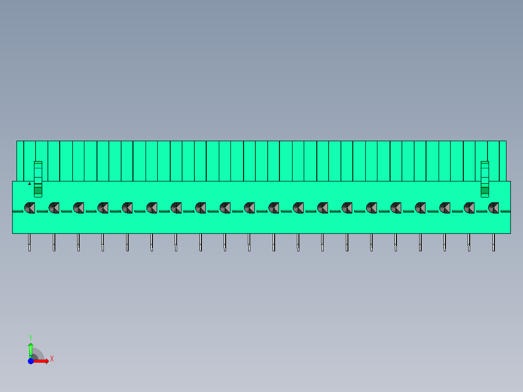 DEGSON 2EDG 系列 5.0mm 可插拔接线端子组-2EDGB-5.0-20P-14-00AH前视图