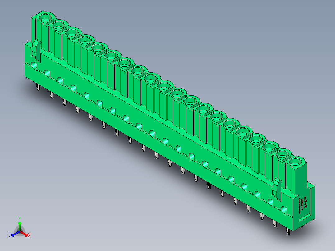 DEGSON 2EDG 系列 5.0mm 可插拔接线端子组-2EDGB-5.0-20P-14-00AH正等轴测图