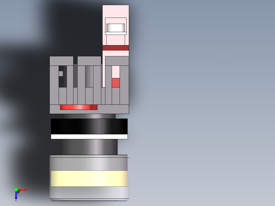 自复位按钮（带灯）YW1L-MF2E10Q4Y（24V黄）俯视图