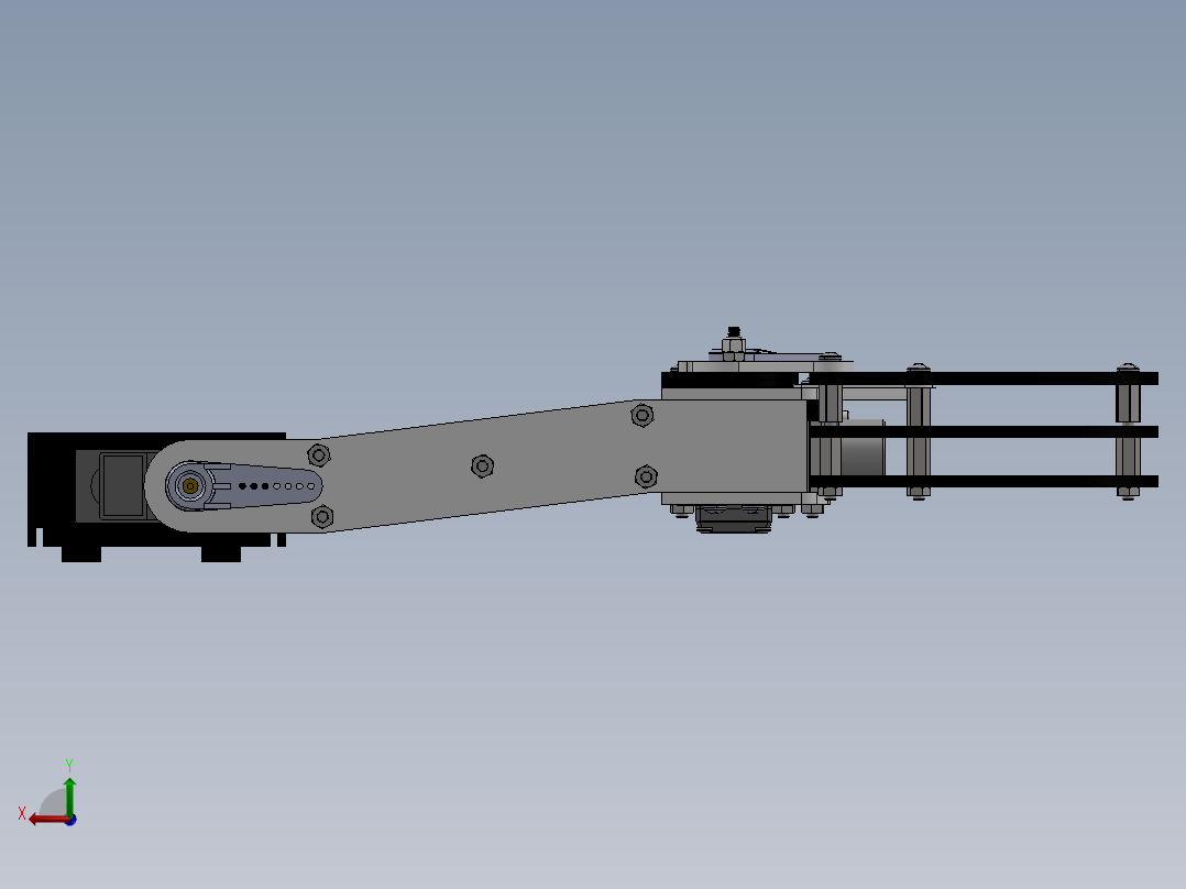 带传感器的机械臂结构后视图