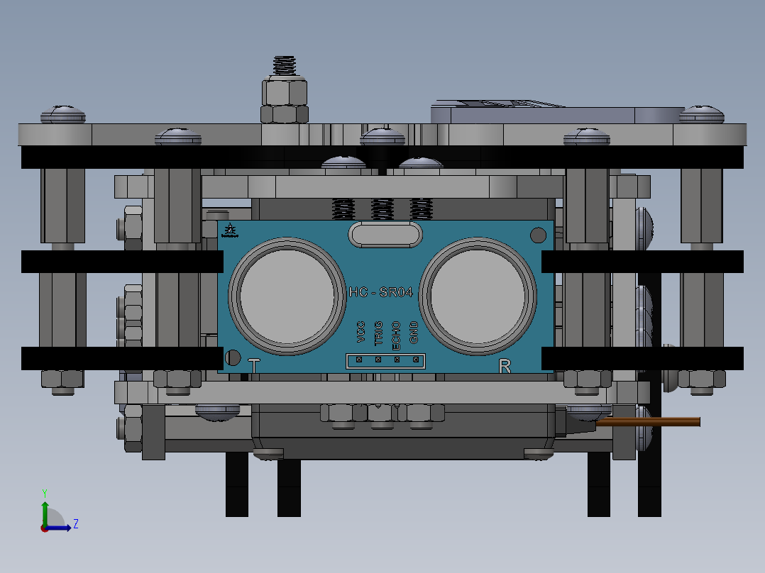 带传感器的机械臂结构左视图