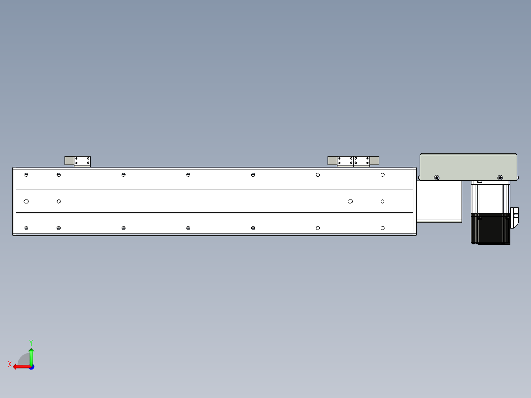 同步带滑台-半封闭B10H-L45-S400-R-P40-D3后视图