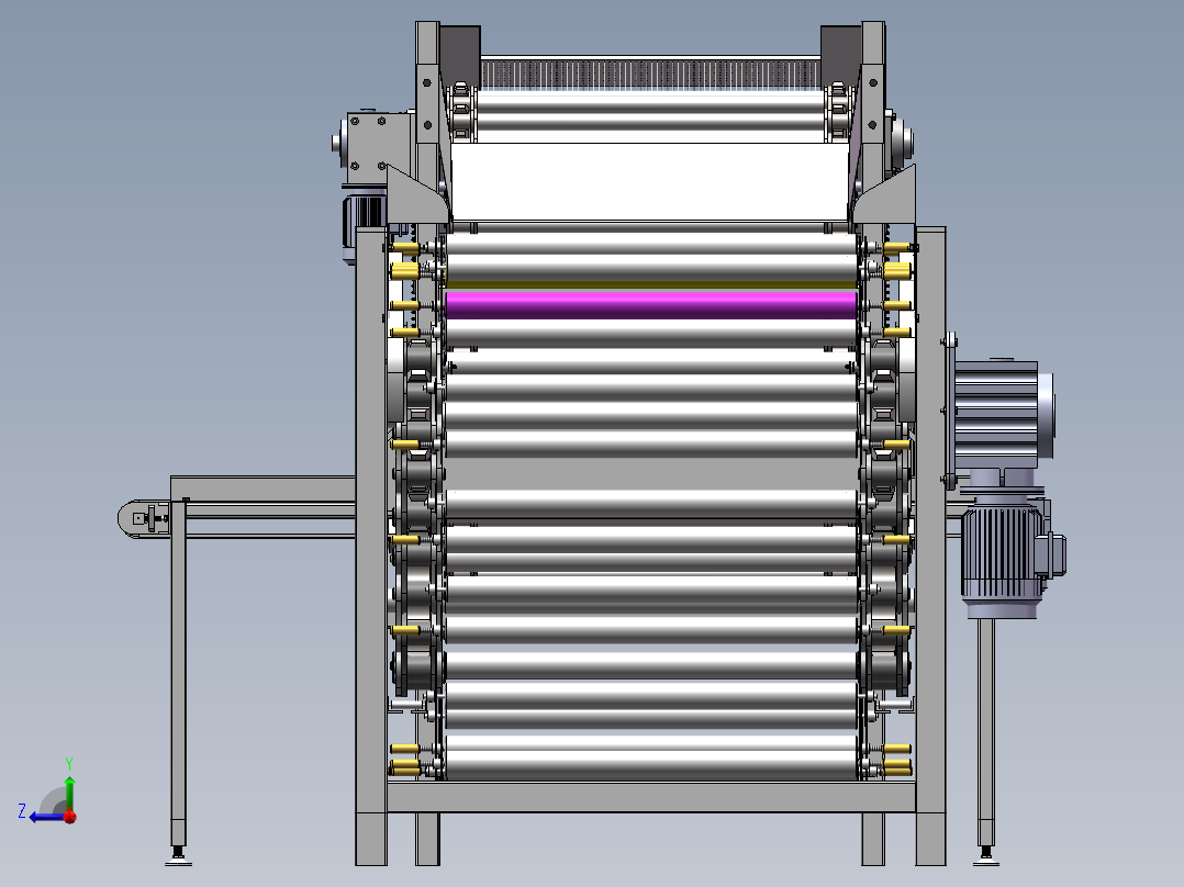 滚杠式马铃薯分级机设计含三维二维说明书右视图