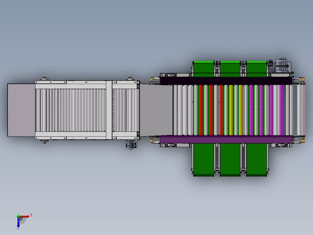 滚杠式马铃薯分级机设计含三维二维说明书俯视图