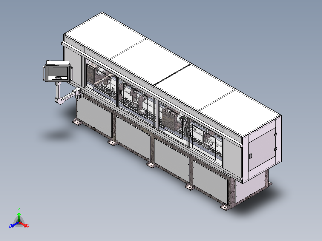 双工位深孔钻sw18可编辑正等轴测图