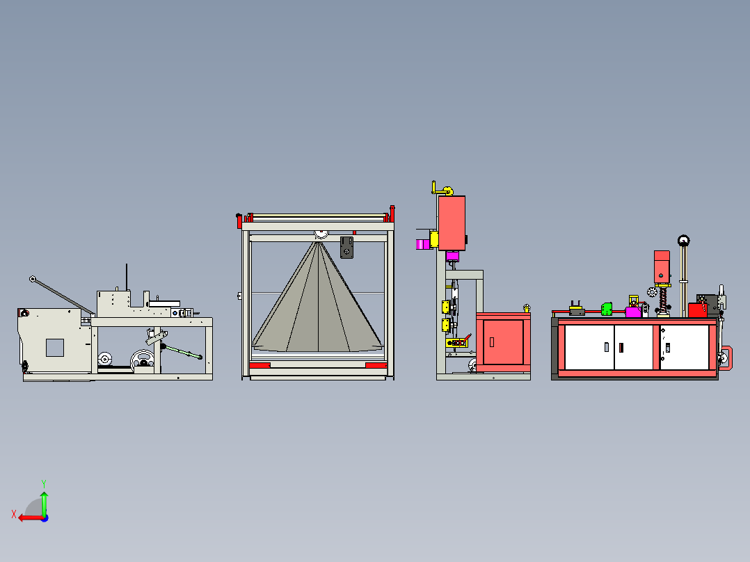 无纺布提袋机step后视图