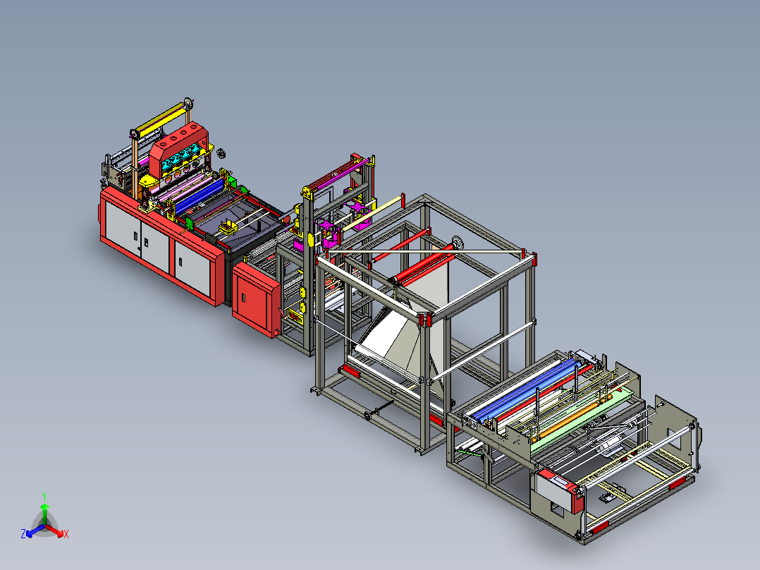 无纺布提袋机step正等轴测图
