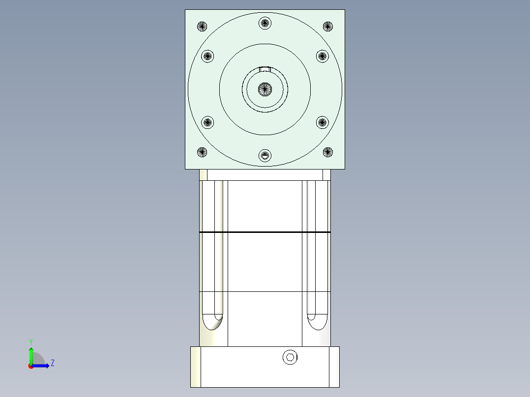 换向器PW140双轴 PGH115-L2 22-110-145-M8-8B.stp左视图