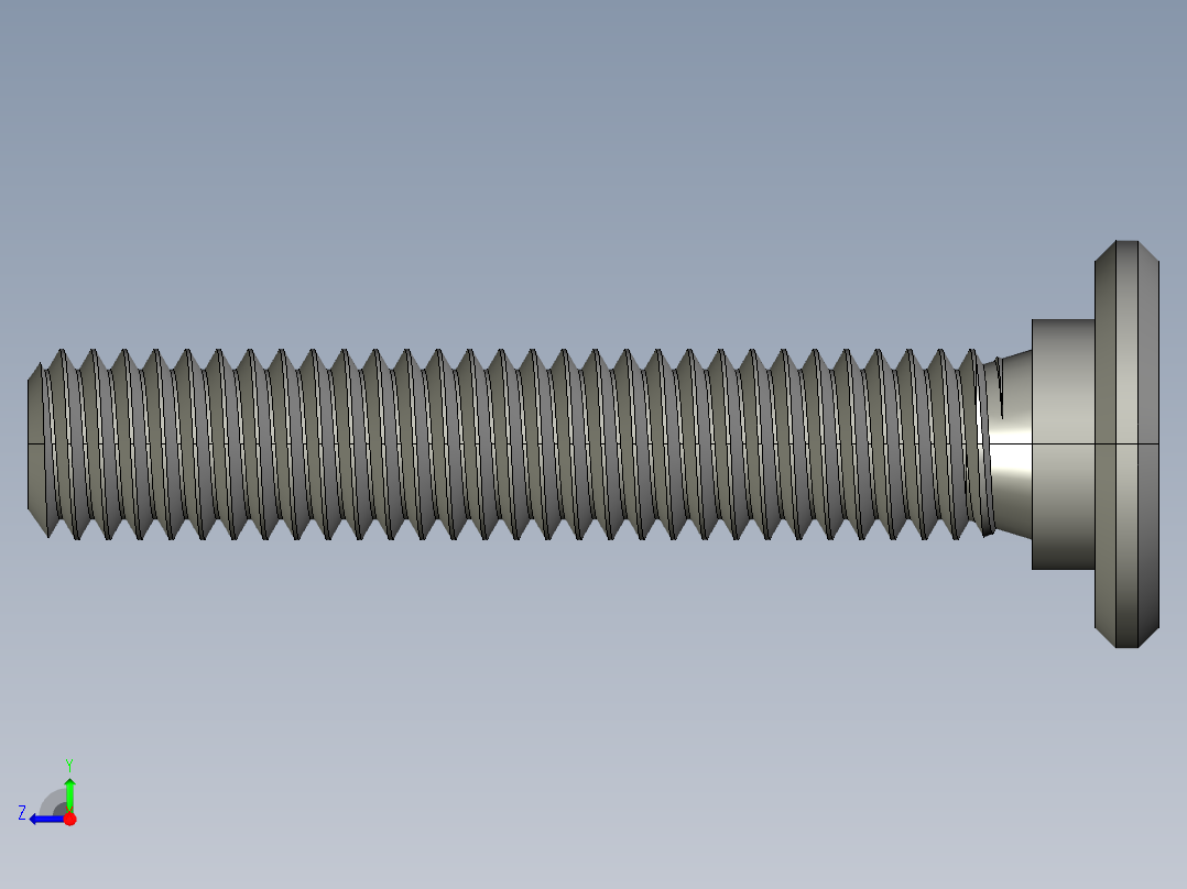 超薄型内六角螺钉-Ultra Low Profile Socket Head Screws 10-32 Thread Size in Long.STEP右视图