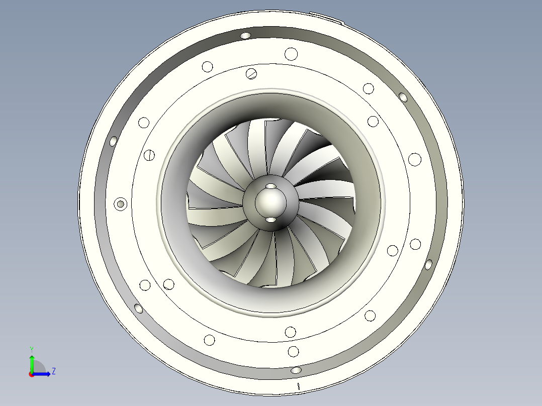 燃气涡轮喷气发动机 (MW54 TURBO-JET)---模型格式为 inventor左视图