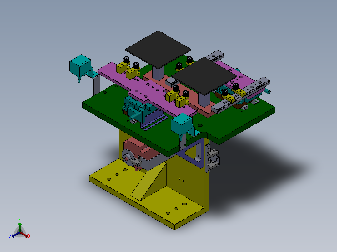 Glass清洁串接线sw18可编辑正等轴测图
