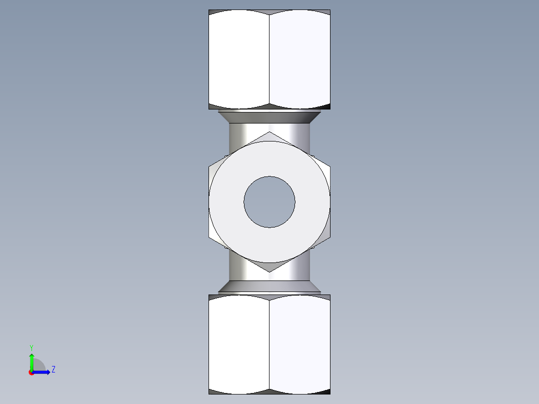 卡套式工业通用硬管接头EO_Union_cross_K10ZLCF左视图