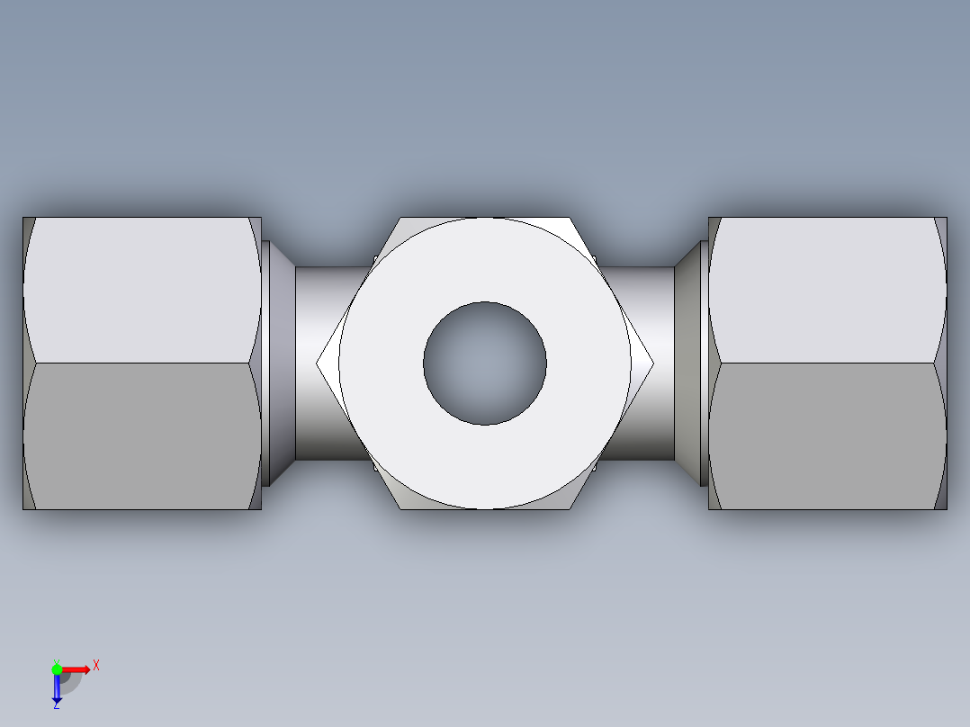 卡套式工业通用硬管接头EO_Union_cross_K10ZLCF俯视图