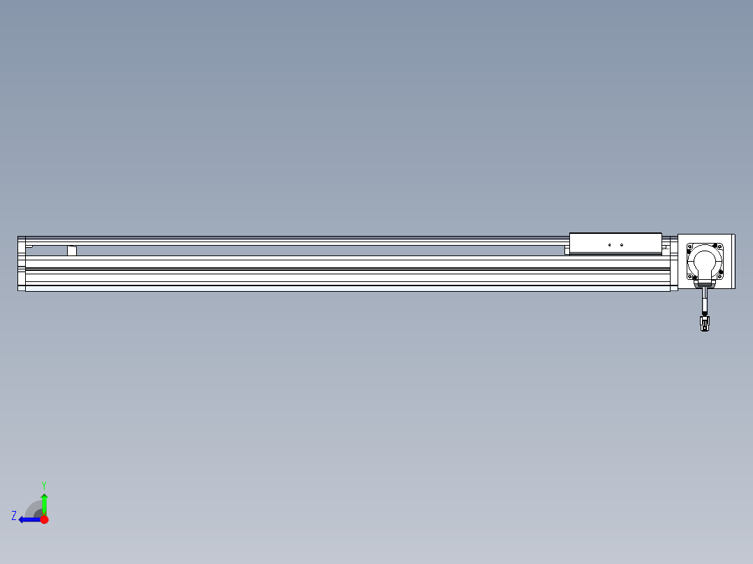 东锦同步带传动-直线滑台模组DH170B-L150-S800-BL-P400W-C3右视图