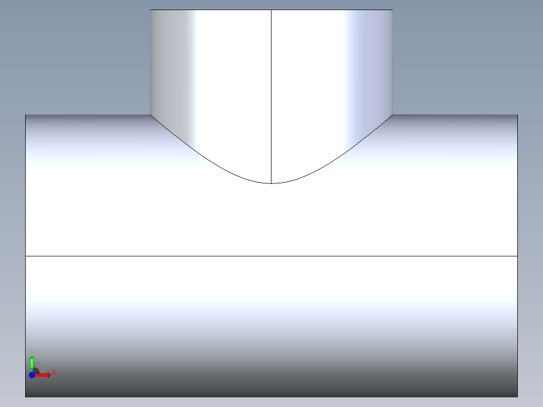 聚氯乙烯配件02-Sch80_ReducingTee_SxSxS_801-292_2.5in x 2in前视图