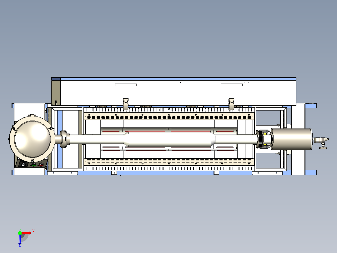 全自动旋转管式炉设计三维SW俯视图