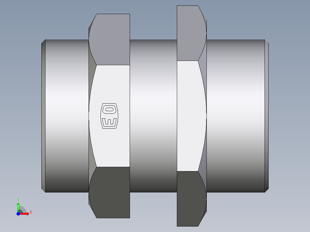 卡套式工业通用硬管接头EO_Bulkhead_union_SV42LOMDCF前视图