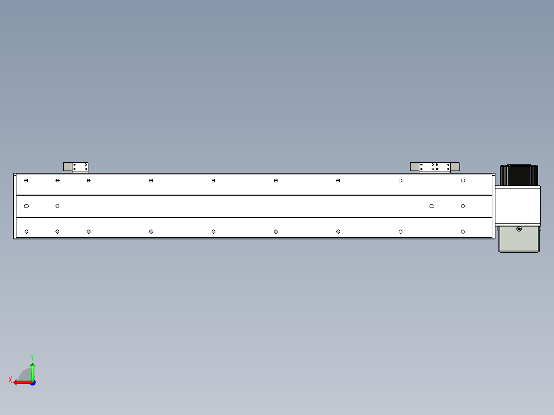 同步带滑台-半封闭B10H-L45-S550-LU-P40-D3后视图