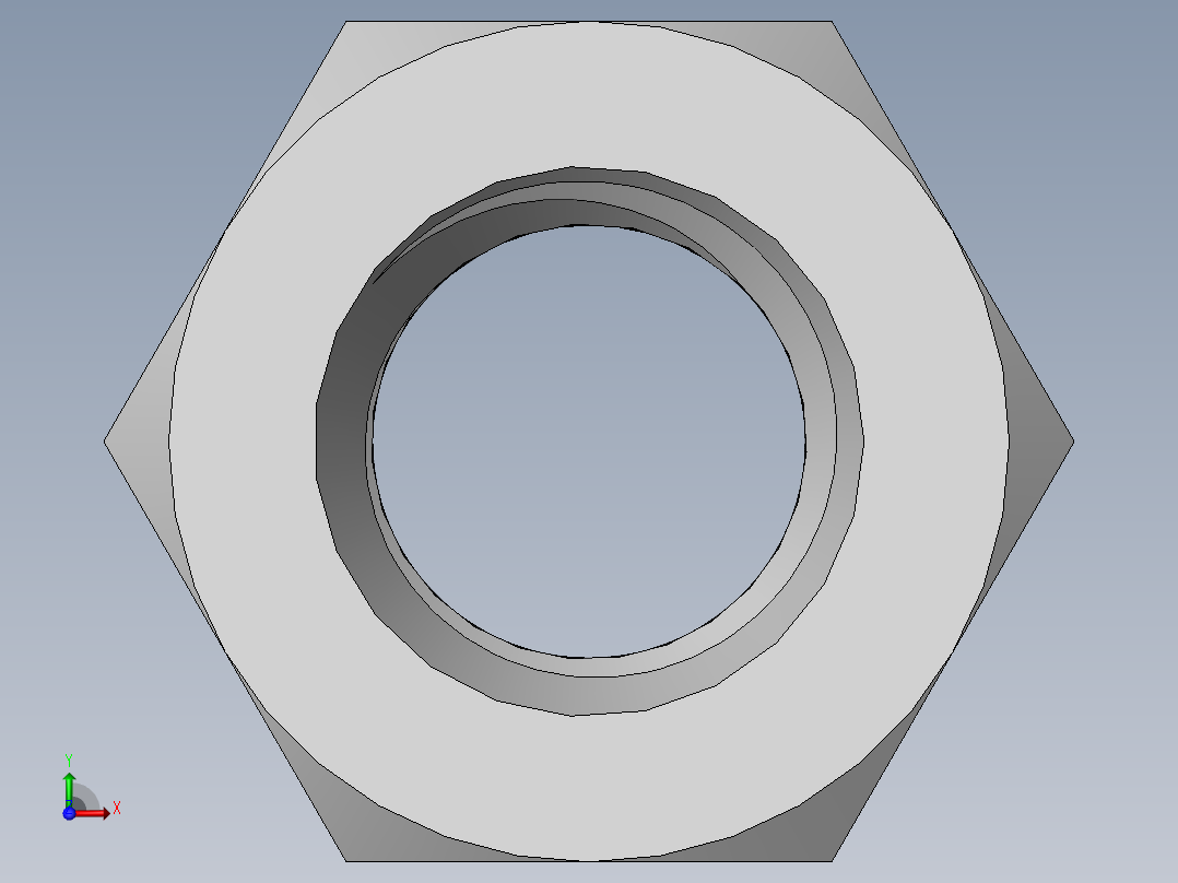 DIN 934 螺母-M14 Nut.SLDPRT前视图