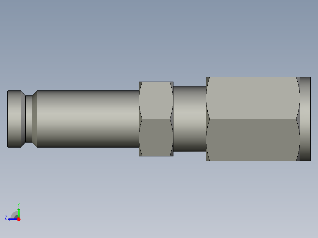卡套式工业通用硬管接头6-4_trbu-s右视图