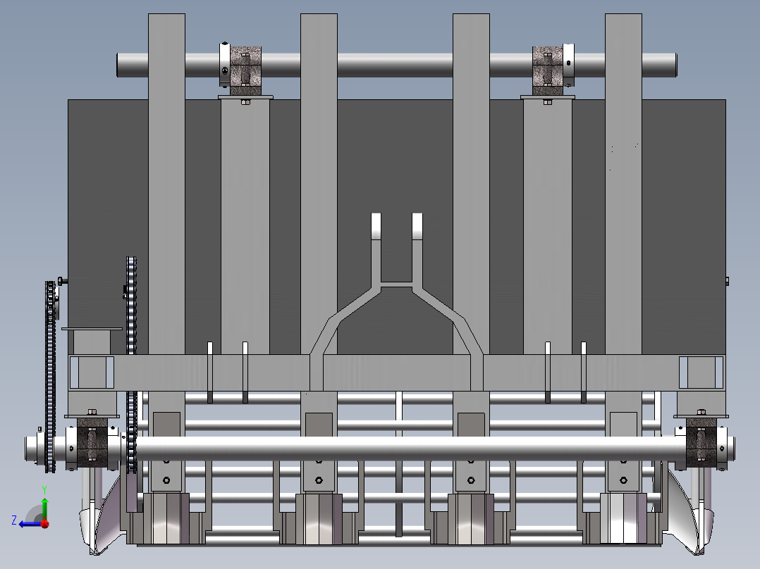 大蒜播种机耕地机sw22可编辑右视图