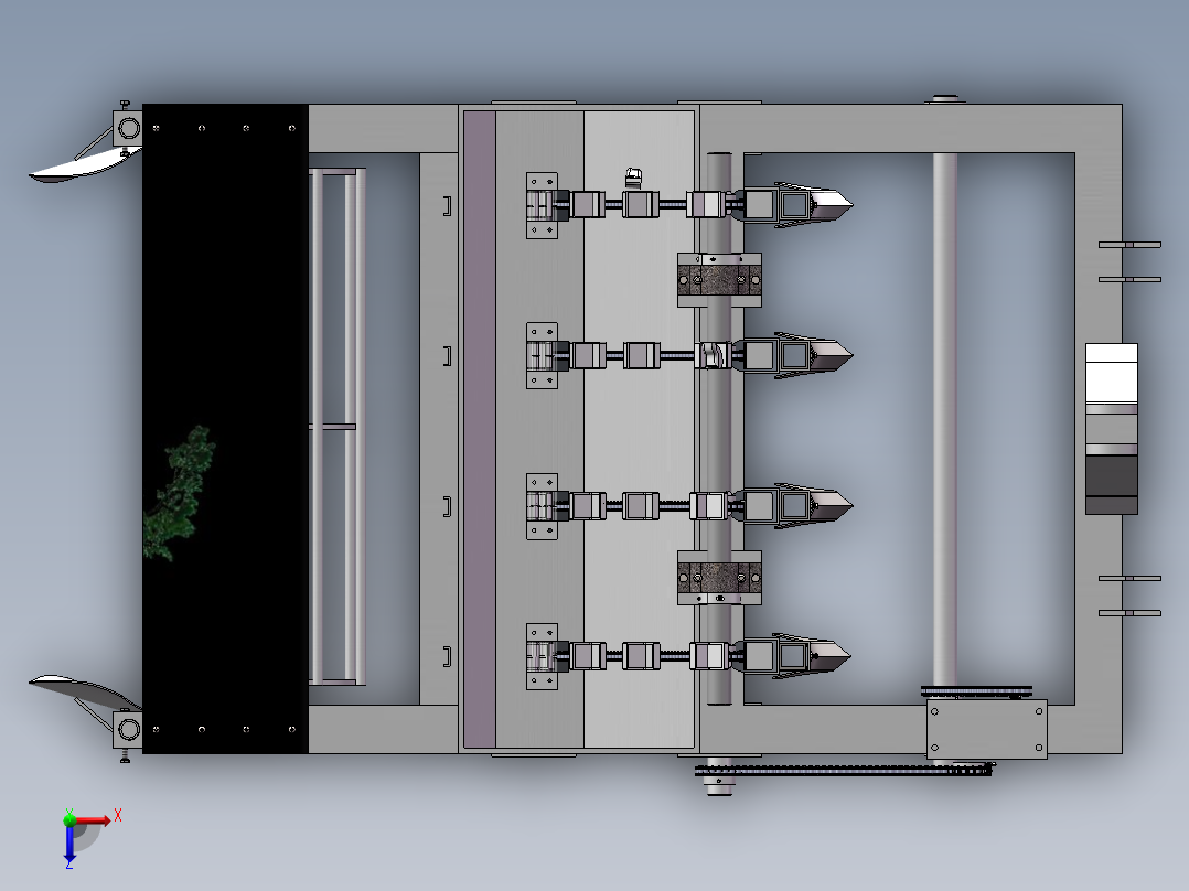 大蒜播种机耕地机sw22可编辑俯视图