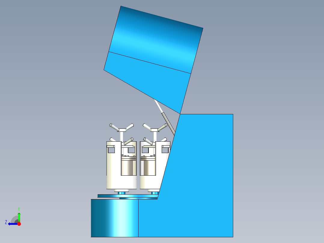 高能行星式球磨机模型三维右视图
