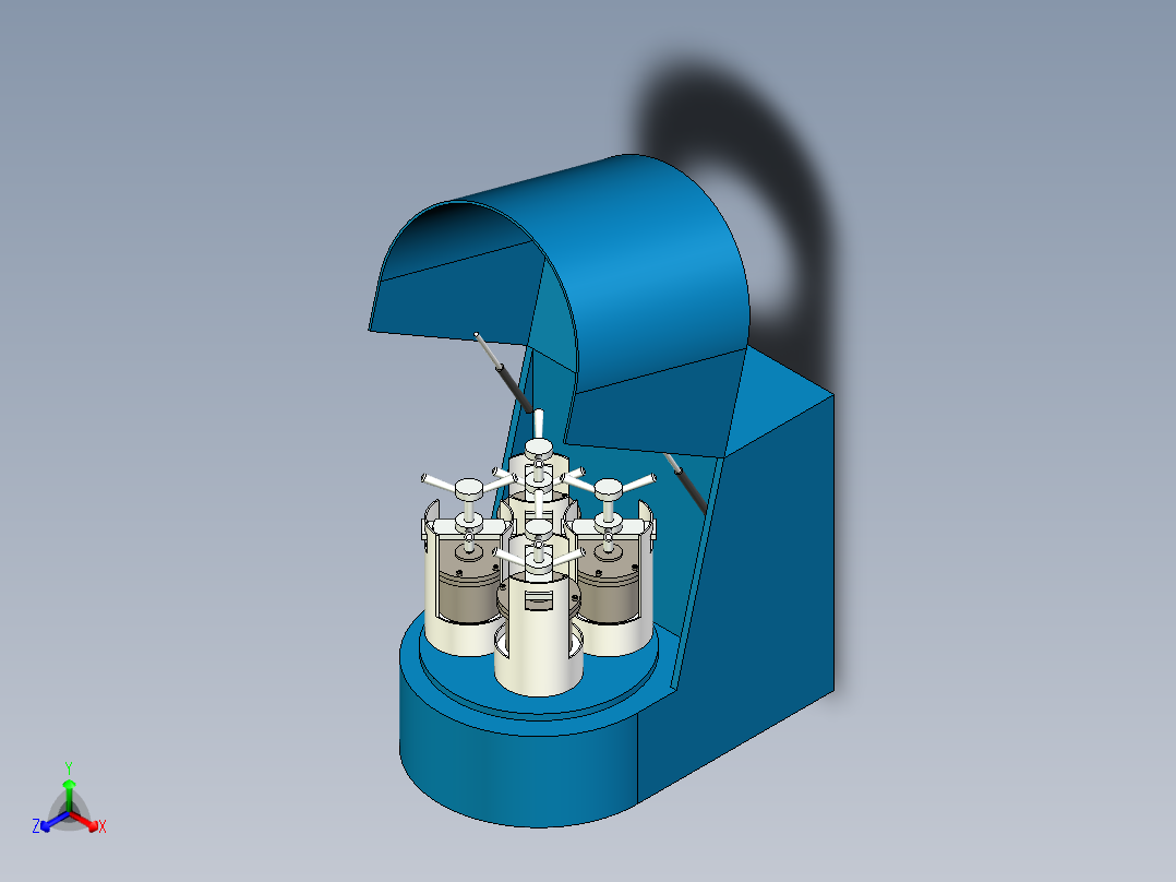高能行星式球磨机模型三维正等轴测图