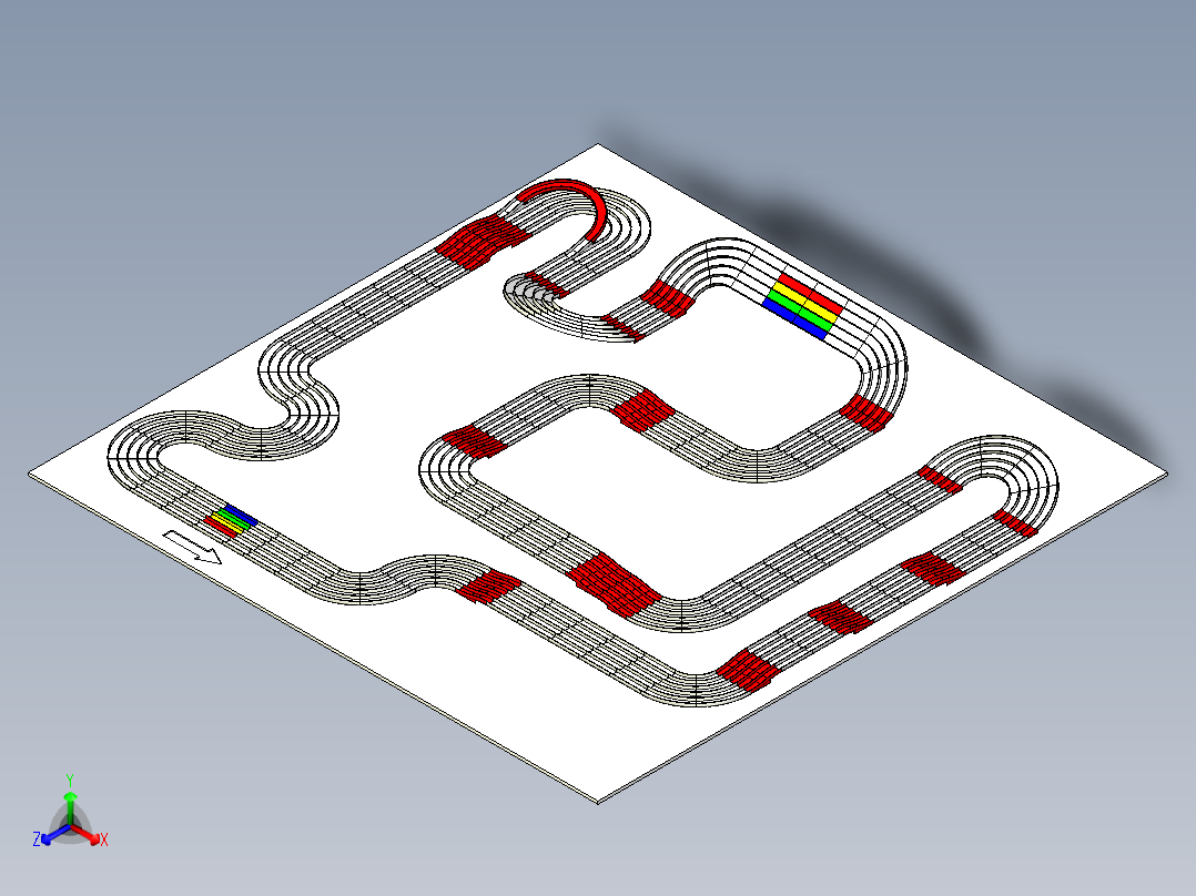 四驱车跑道10正等轴测图