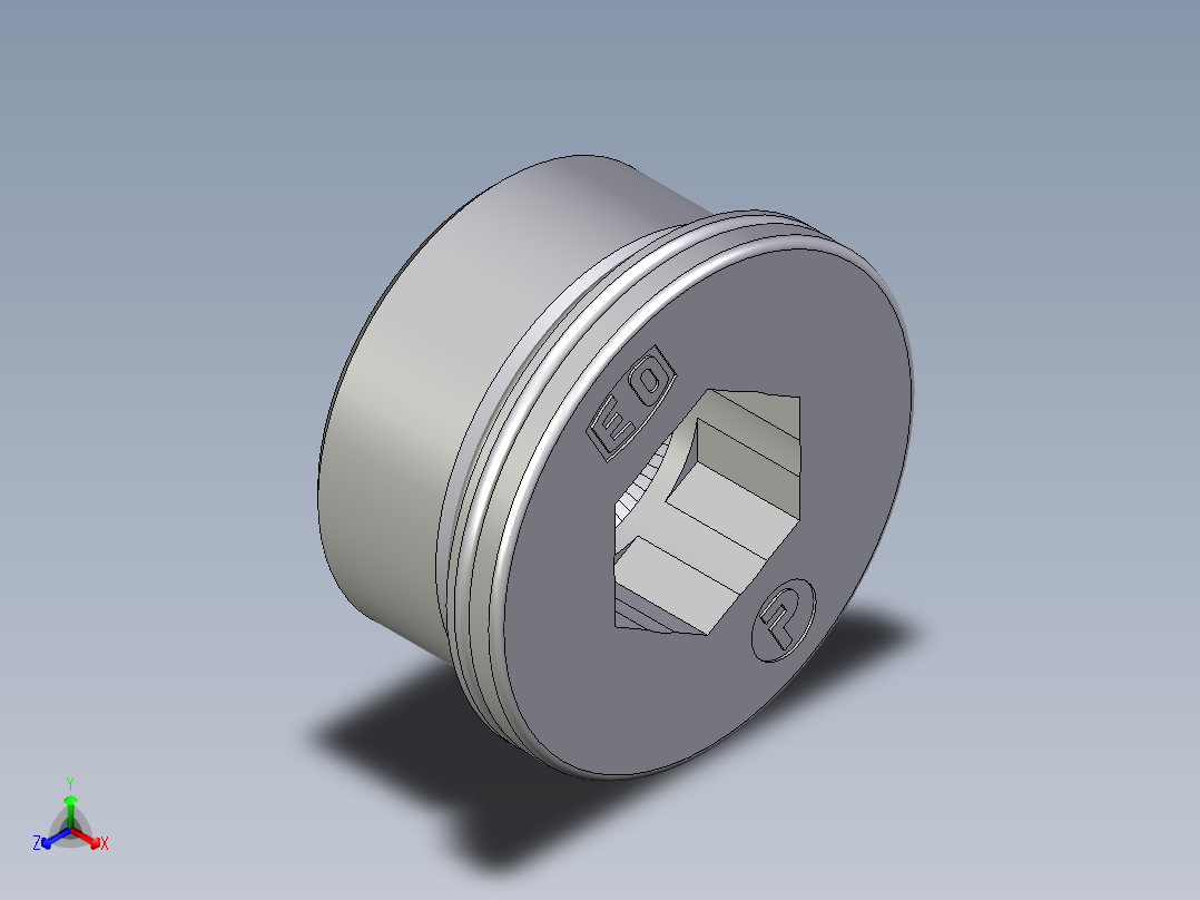 卡套式工业通用硬管接头EO_Blanking_plug_for_ports_VSTI48X2ORCF正等轴测图