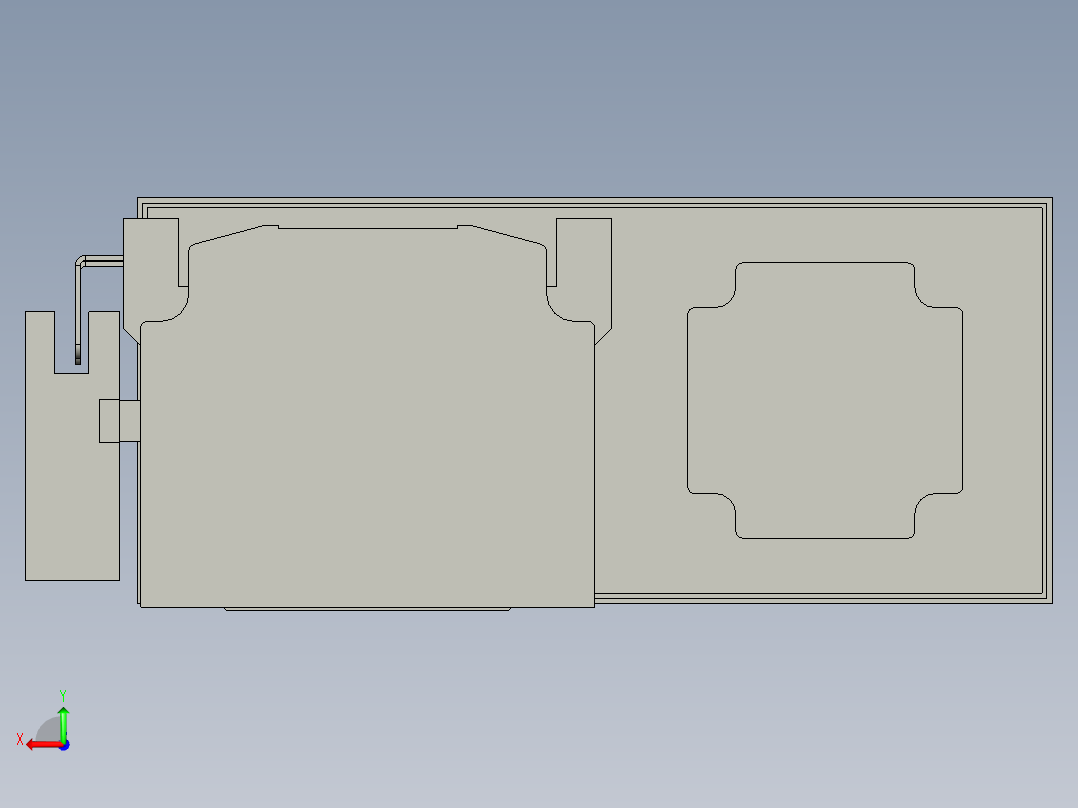 直线模组LHA6-S600-R-100W(16丝杆)设计图纸后视图