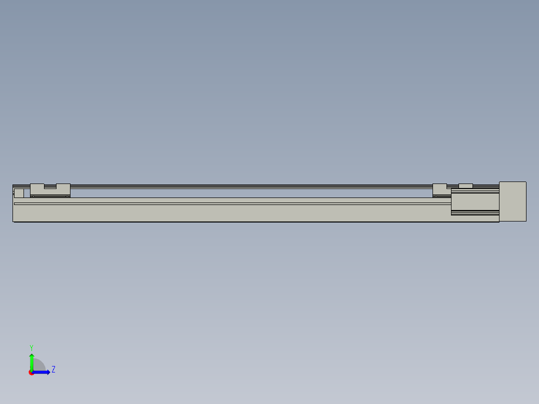 直线模组LHA6-S600-R-100W(16丝杆)设计图纸左视图