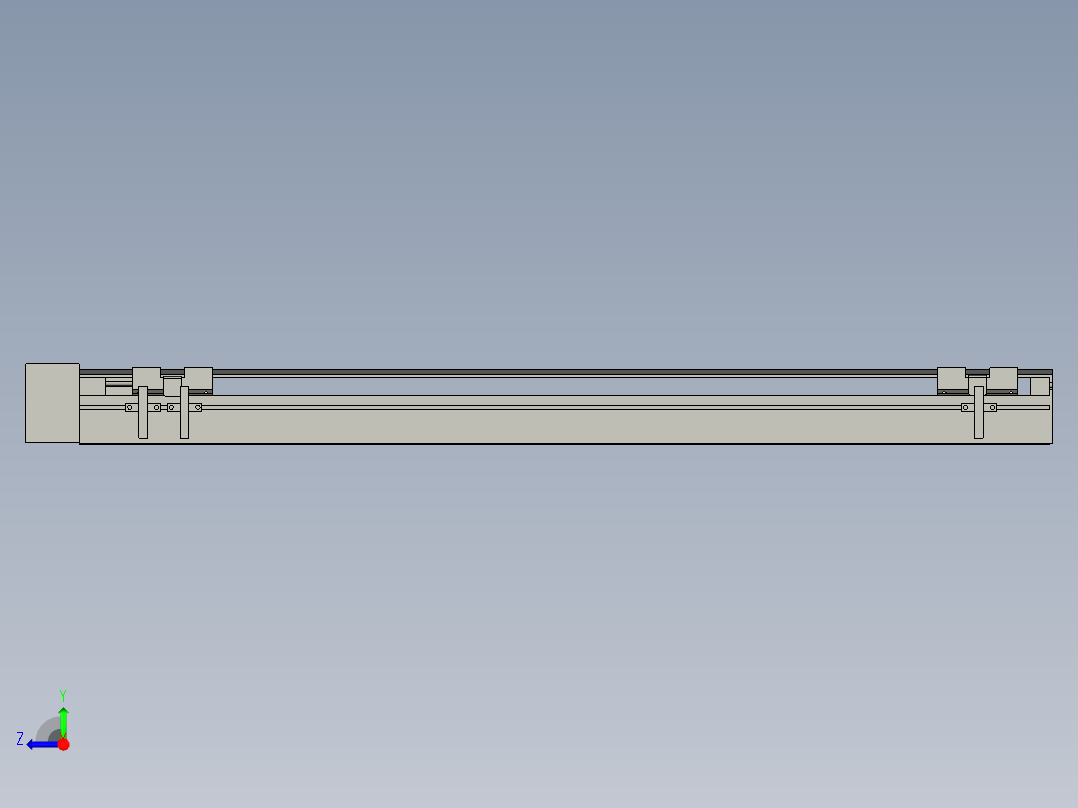 直线模组LHA6-S600-R-100W(16丝杆)设计图纸右视图