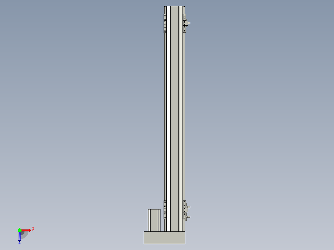 直线模组LHA6-S600-R-100W(16丝杆)设计图纸俯视图