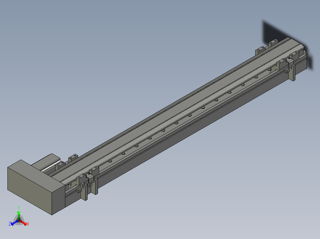 直线模组LHA6-S600-R-100W(16丝杆)设计图纸正等轴测图