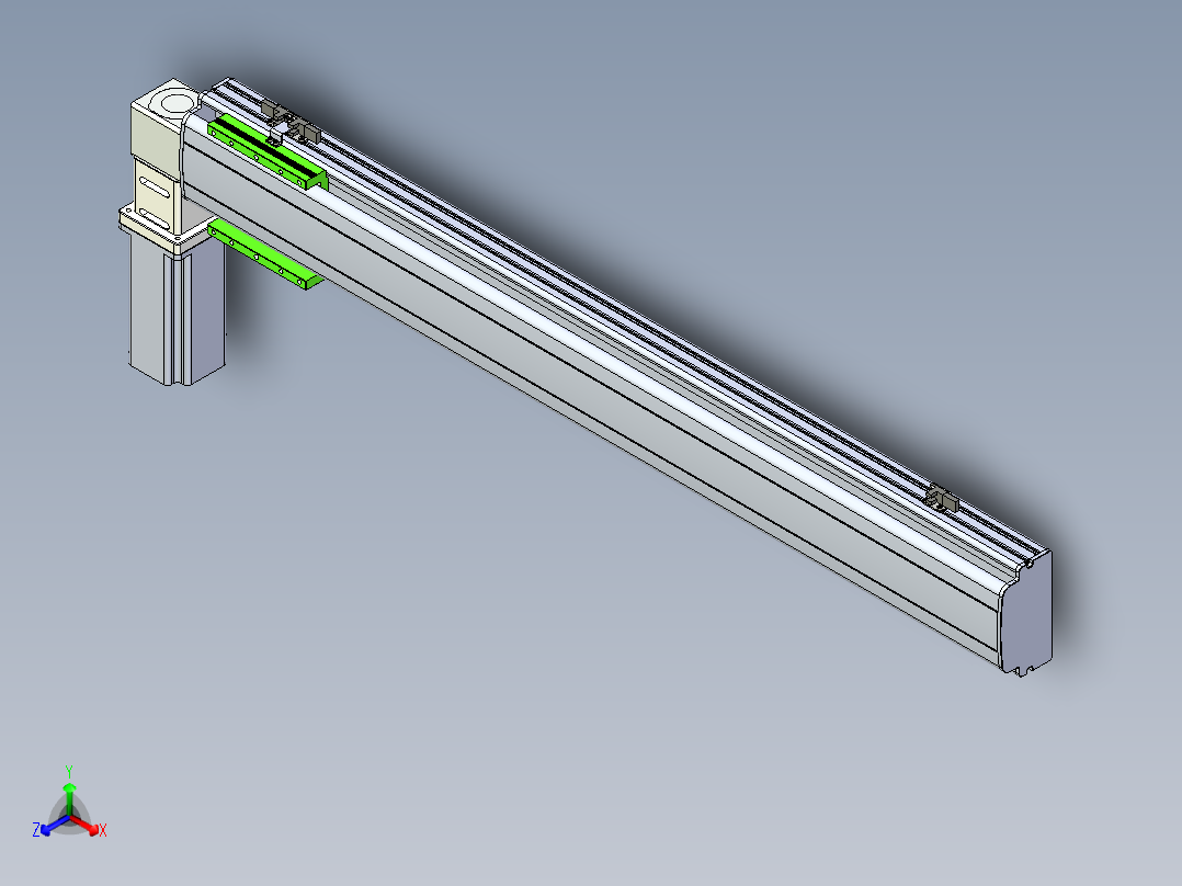 同步带滑台-半封闭B13-L90-S900-L-Z86-D3正等轴测图