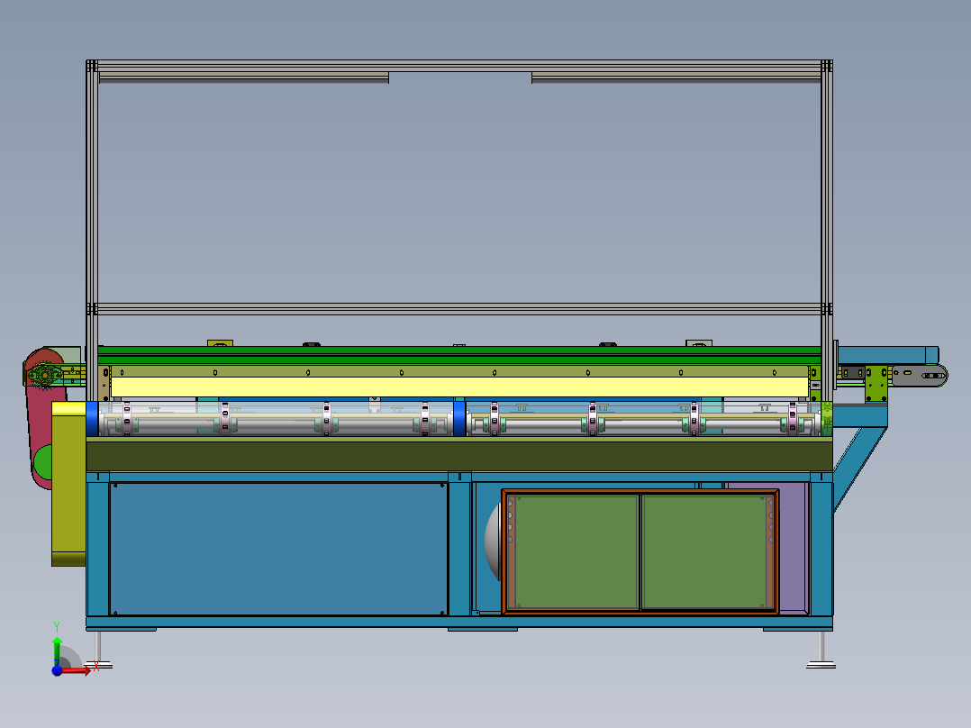 密封条生产线收料台sw18可编辑前视图