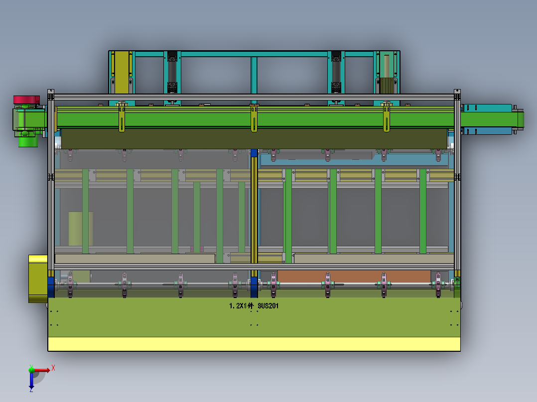 密封条生产线收料台sw18可编辑俯视图