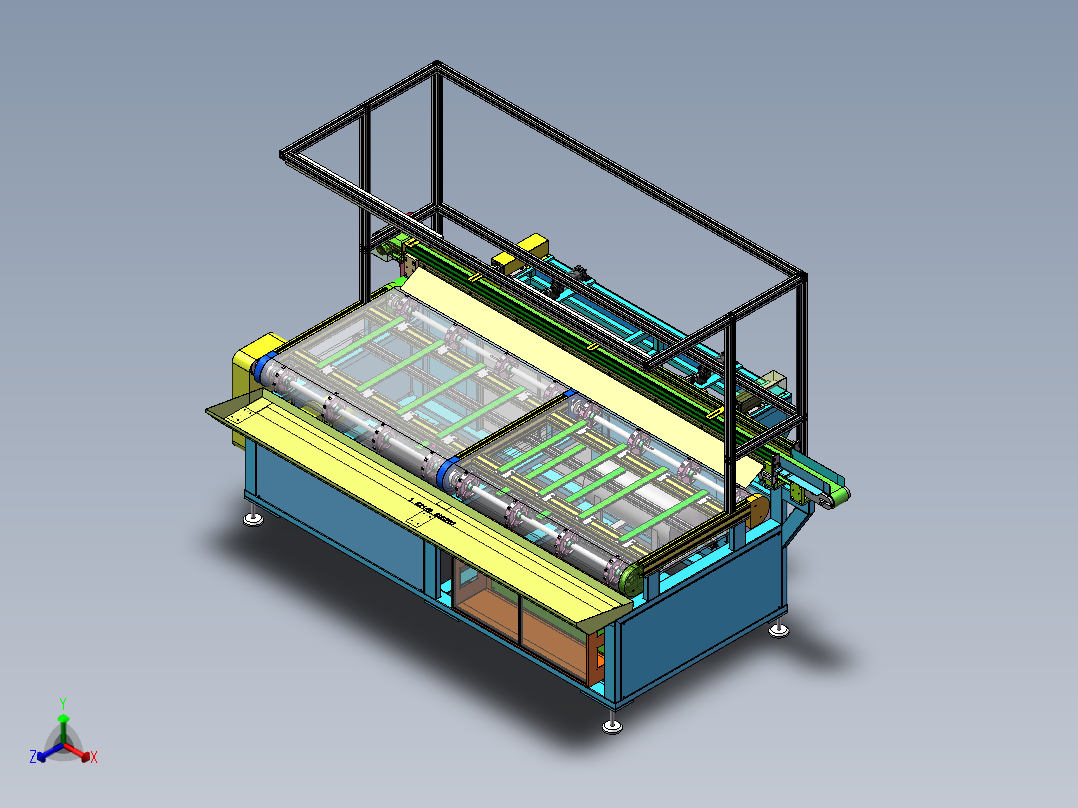 密封条生产线收料台sw18可编辑正等轴测图
