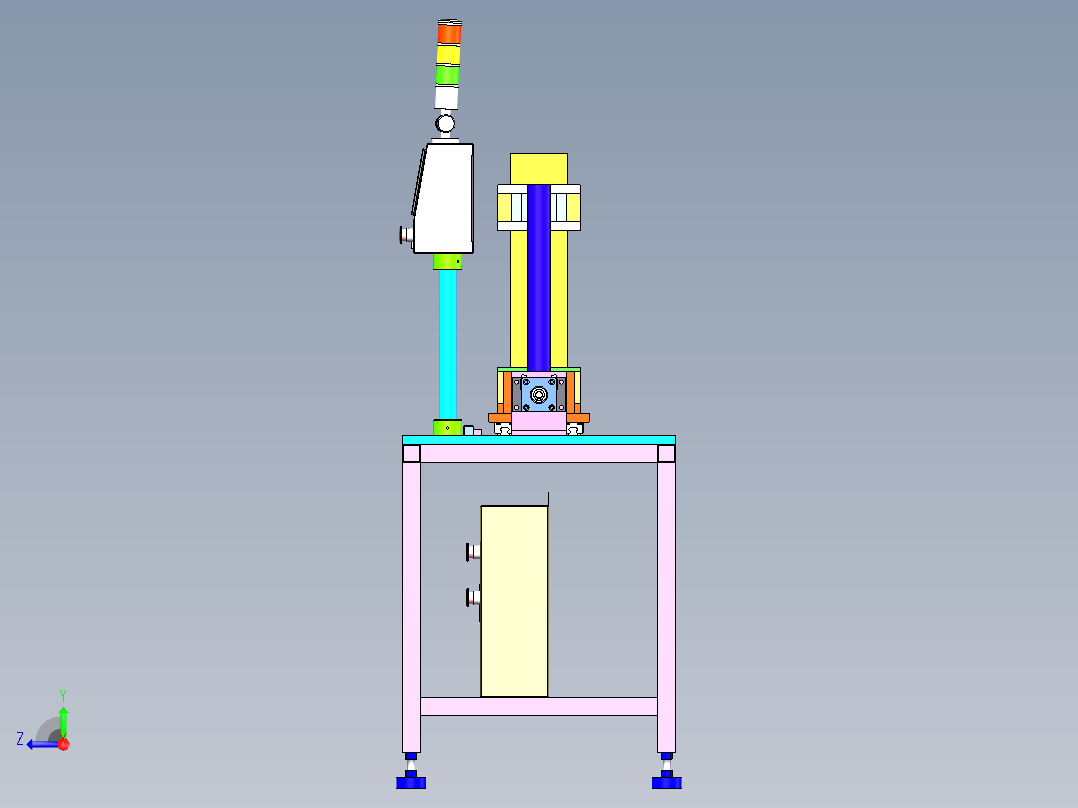 H型脚架疲劳测试机sw16可编辑右视图