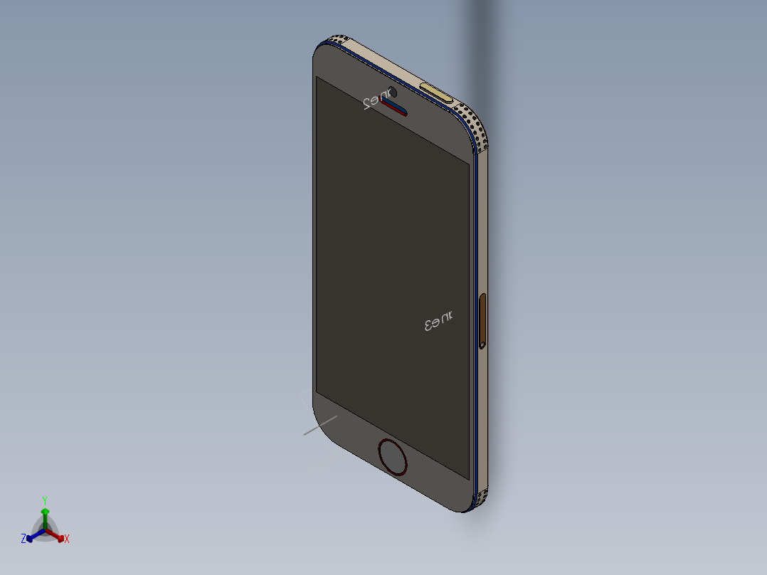 hone6 手机模型正等轴测图
