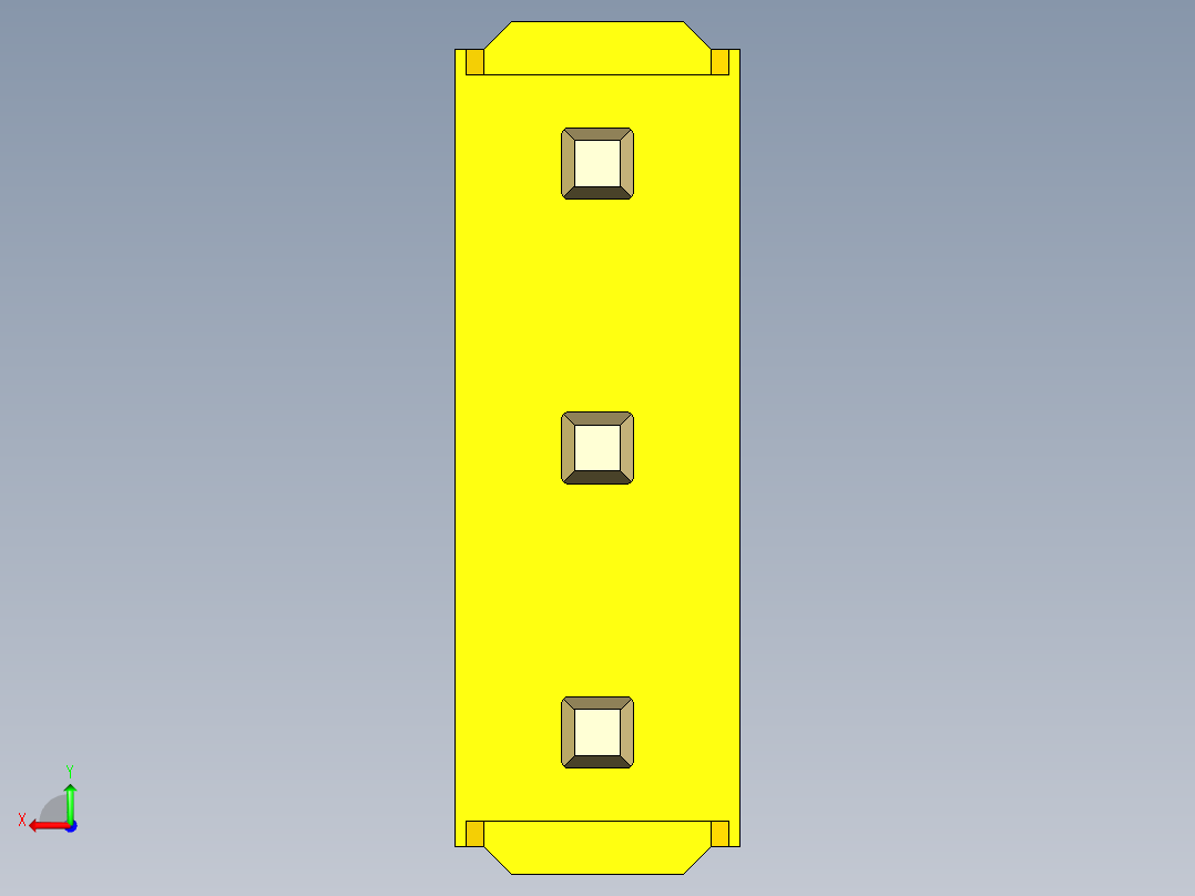 彩色公头100mil（2.54mm）系列-DS1021_yellow_3x01p_100mil_Type5_rev1.0后视图