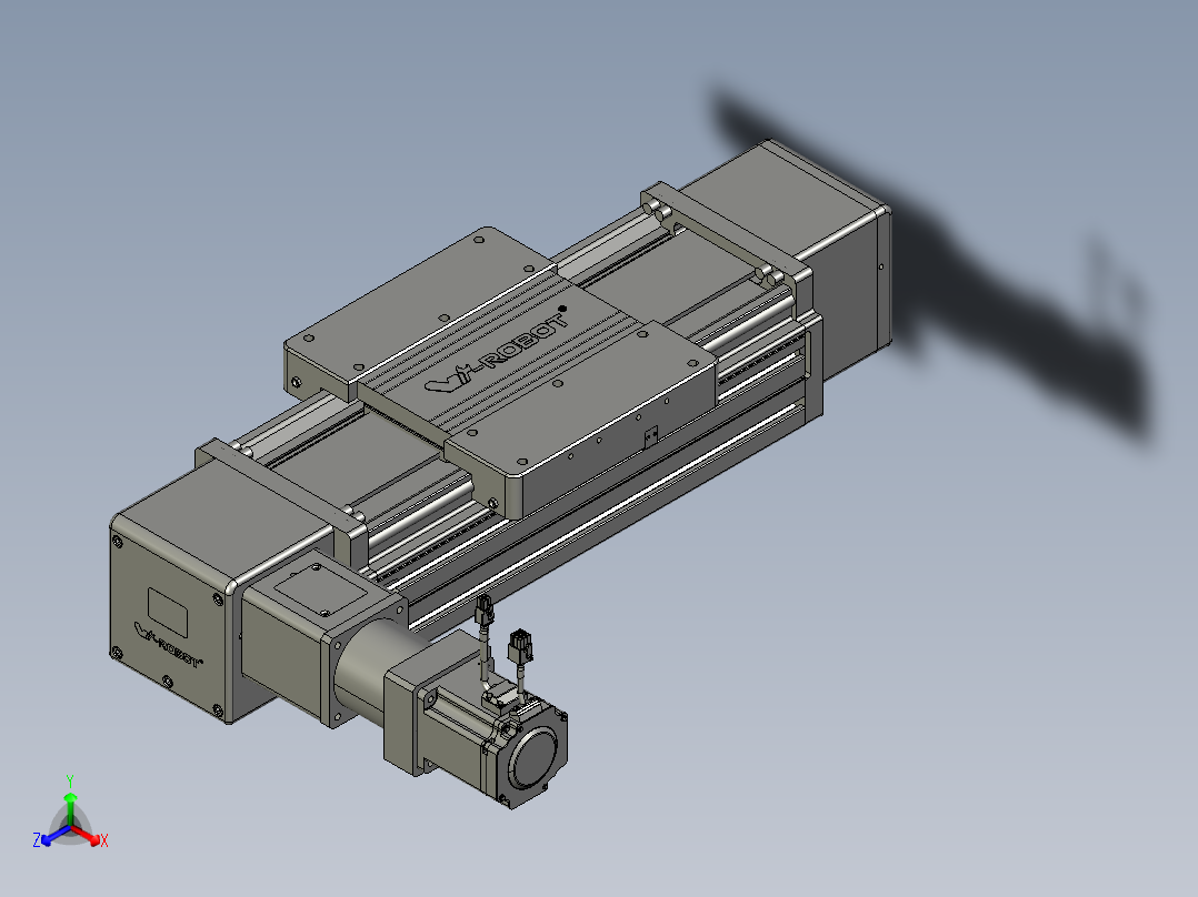 威洛博直线电机模组EB20-L224-S200-L-ZP75-MS3-5K正等轴测图